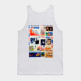 Old Stamp Collage Hitchcock USSR Fairgrounds Tank Top